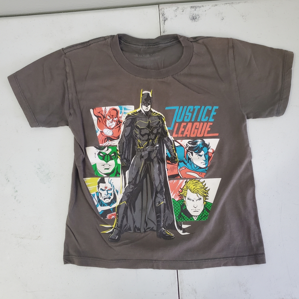 Justice League Kids T-Shirt - Gray Superhero Design